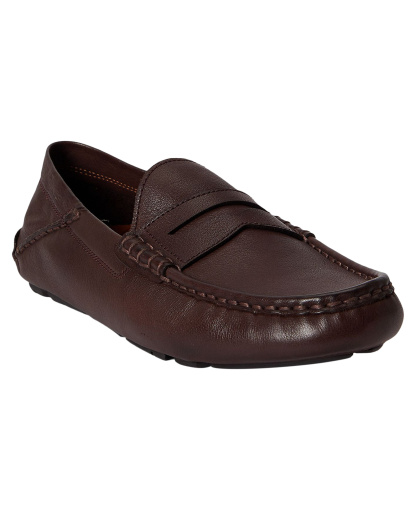 Polo Ralph Lauren Men's Anders Leather Collapsible Heel Driver Loafers - Brown