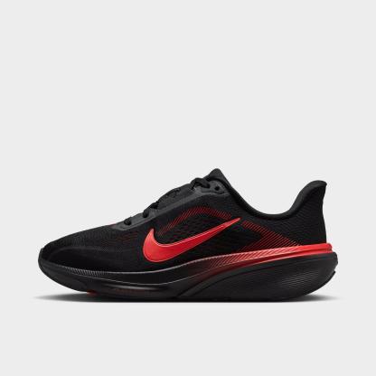 Big Kids' Nithtke Pegasus 42 Running Shoes - Black/University Red/Wolf Grey/Bright Crimson - Left shoe facing left. Outside of the shoe.