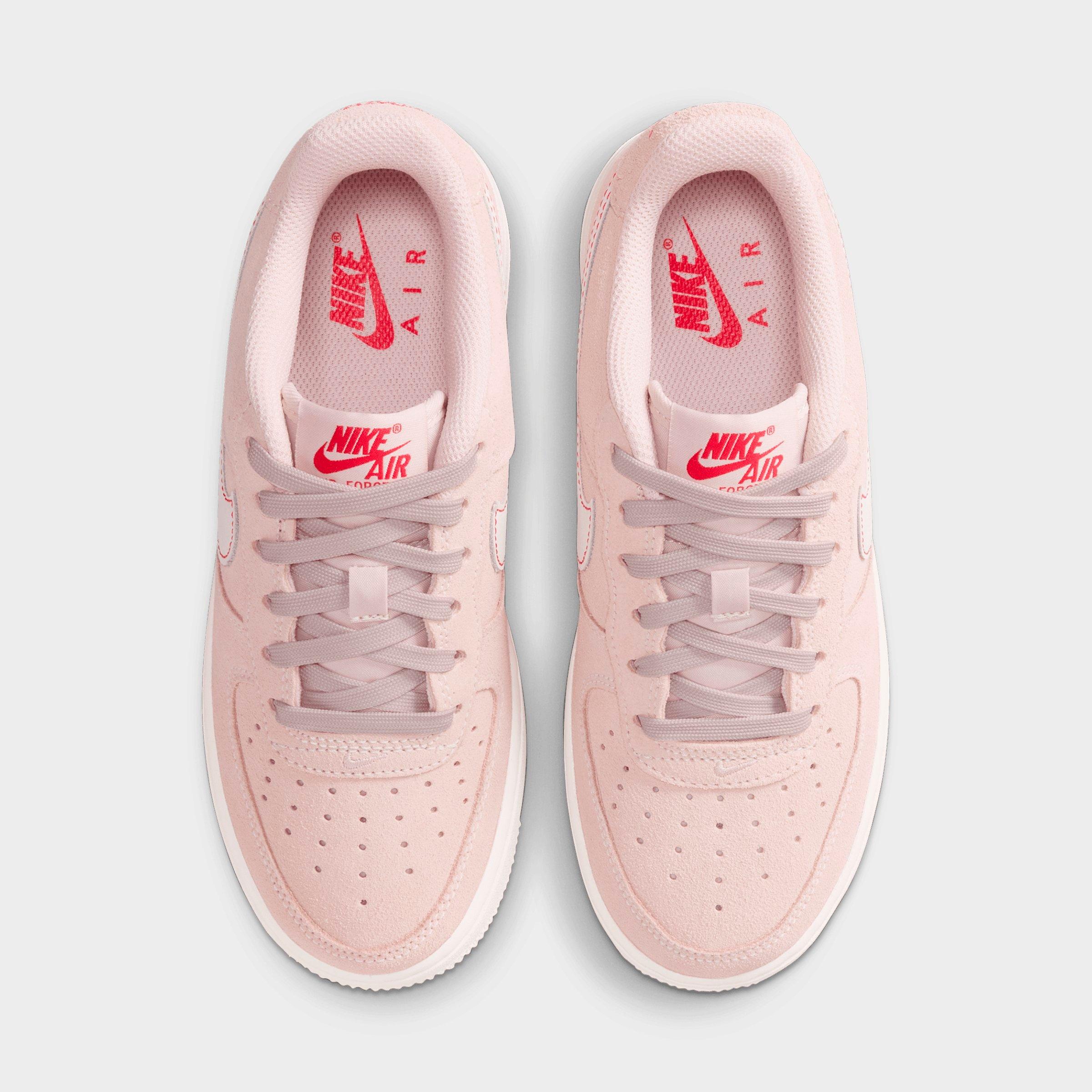 Big Kids' Nithtke Air Force 1 LV8 1 Casual Shoes - Silt Red/University Red/Sail - Top view