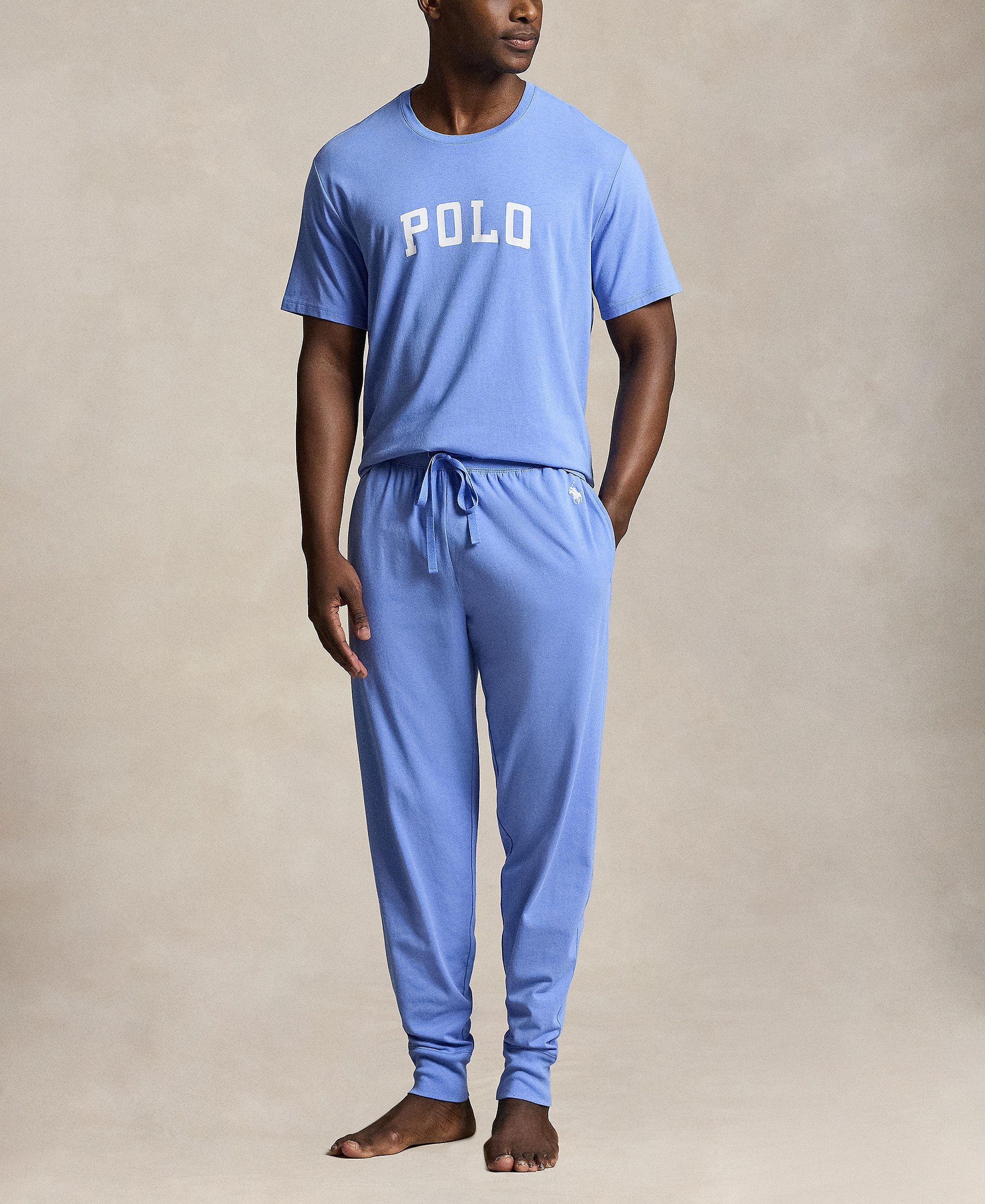 Polo Ralph Lauren Men's Regular-Fit Pajama Joggers - Harbor Island Blue/White Logo