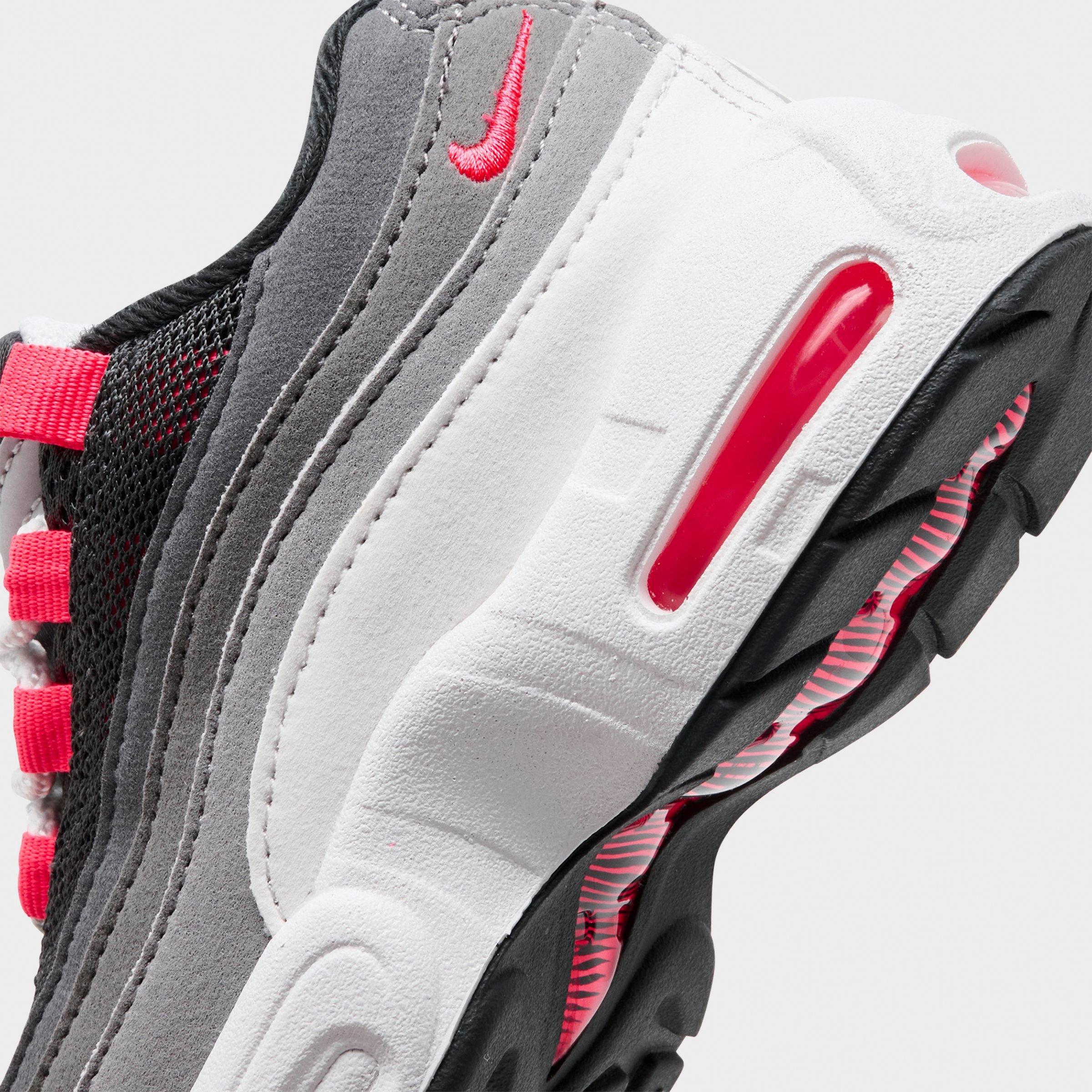 Kids' Toddler Nithtke Air Max 95 Big Bubble Casual Shoes - Anthracite/Solar Red/Light Graphite - Detail shot