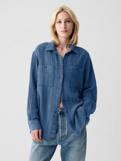 Denim Big Shirt - medium wash