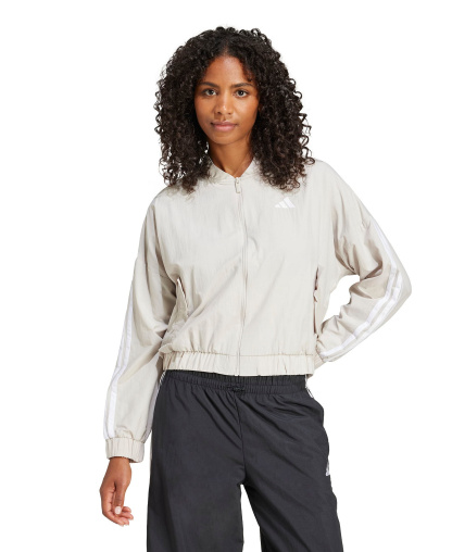 adidas Women's Essentials 3-Stripes Lifestyle Bomber Jacket - Wonder Alumina