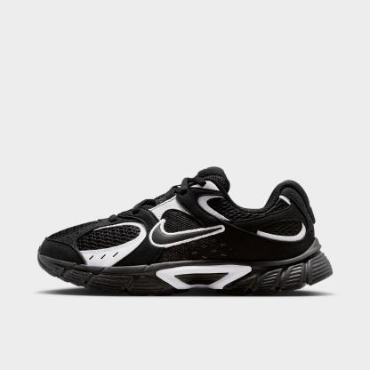Big Kids' Nithtke V5 RNR Suede Casual Shoes - Black/White/Black - Left shoe facing left. Outside of the shoe.
