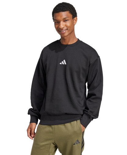 adidas Men's Essentials Feel Cozy Sportswear Crewneck Sweatshirt - Black