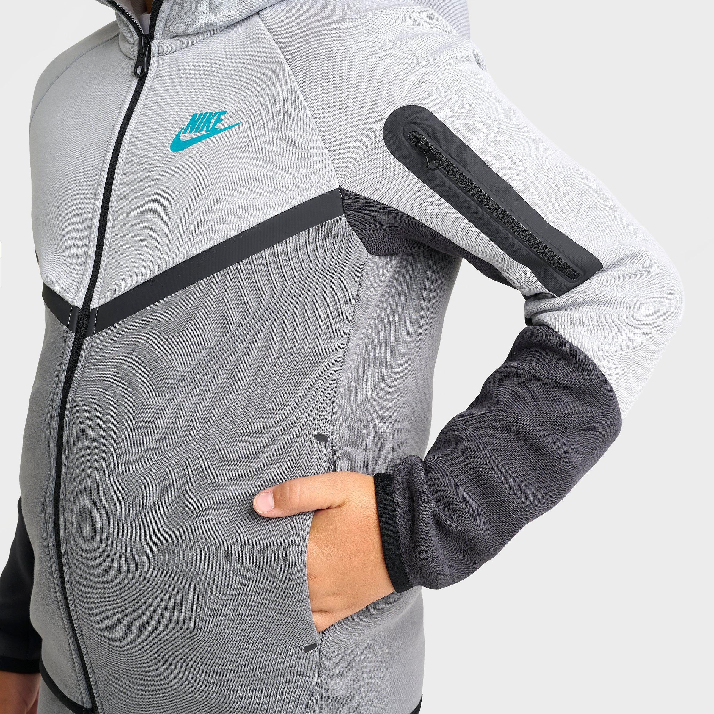 Big Kids' Nithtke Sportswear Tech Fleece Full-Zip Hoodie - Light Smoke Grey/Smoke Grey/Anthracite/Black
