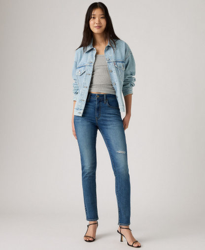 Levi's Women's 721 High-Rise Stretch Skinny Jeans - Ripped Page