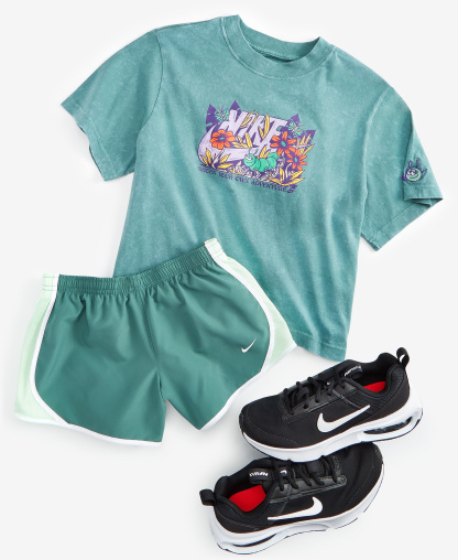 Nike Big Girls Sportswear T-Shirt, Dri-Fit Tempo Running Shorts & Court Legacy Casual Sneakers from Finish Line - Game Royal