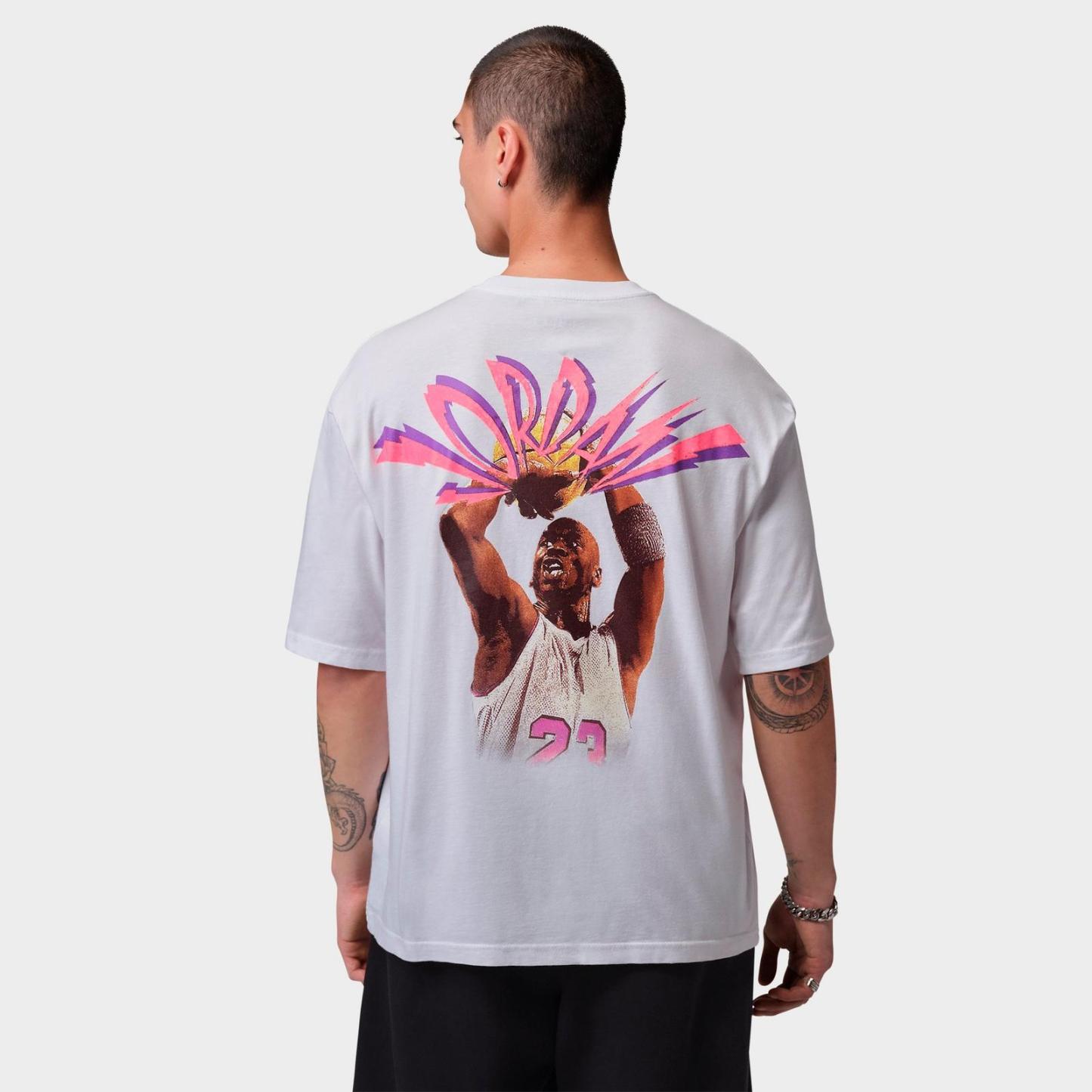 Men's Jordan Flight Retro Illustration Graphic T-Shirt - White/Black - view 3