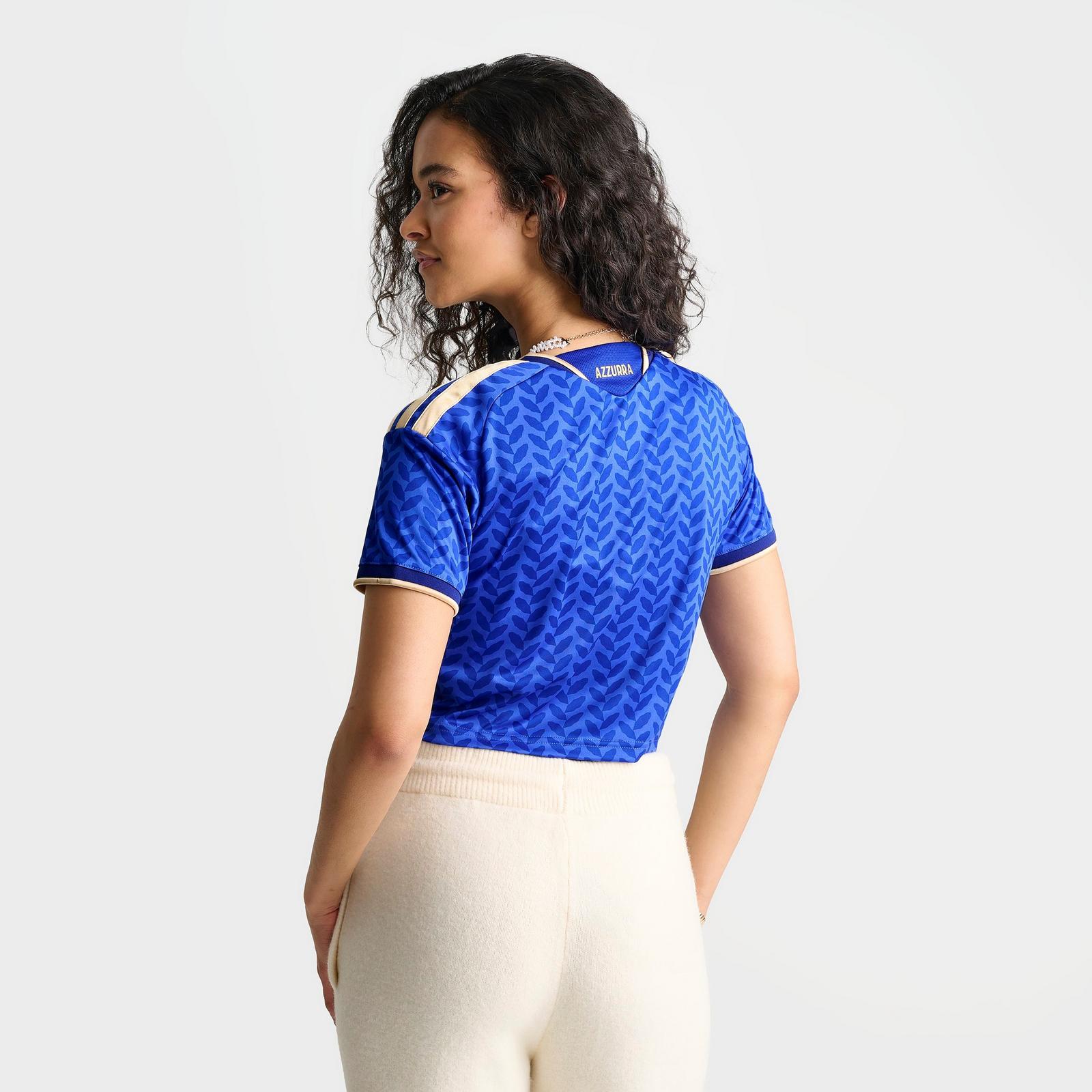Women's adidas Italy 2026 Home Cropped Jersey - Bold Blue - view 4
