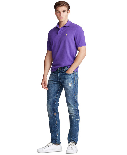 Polo Ralph Lauren Men's Cotton Custom Slim Fit Mesh Polo Shirt - Cabana Purple