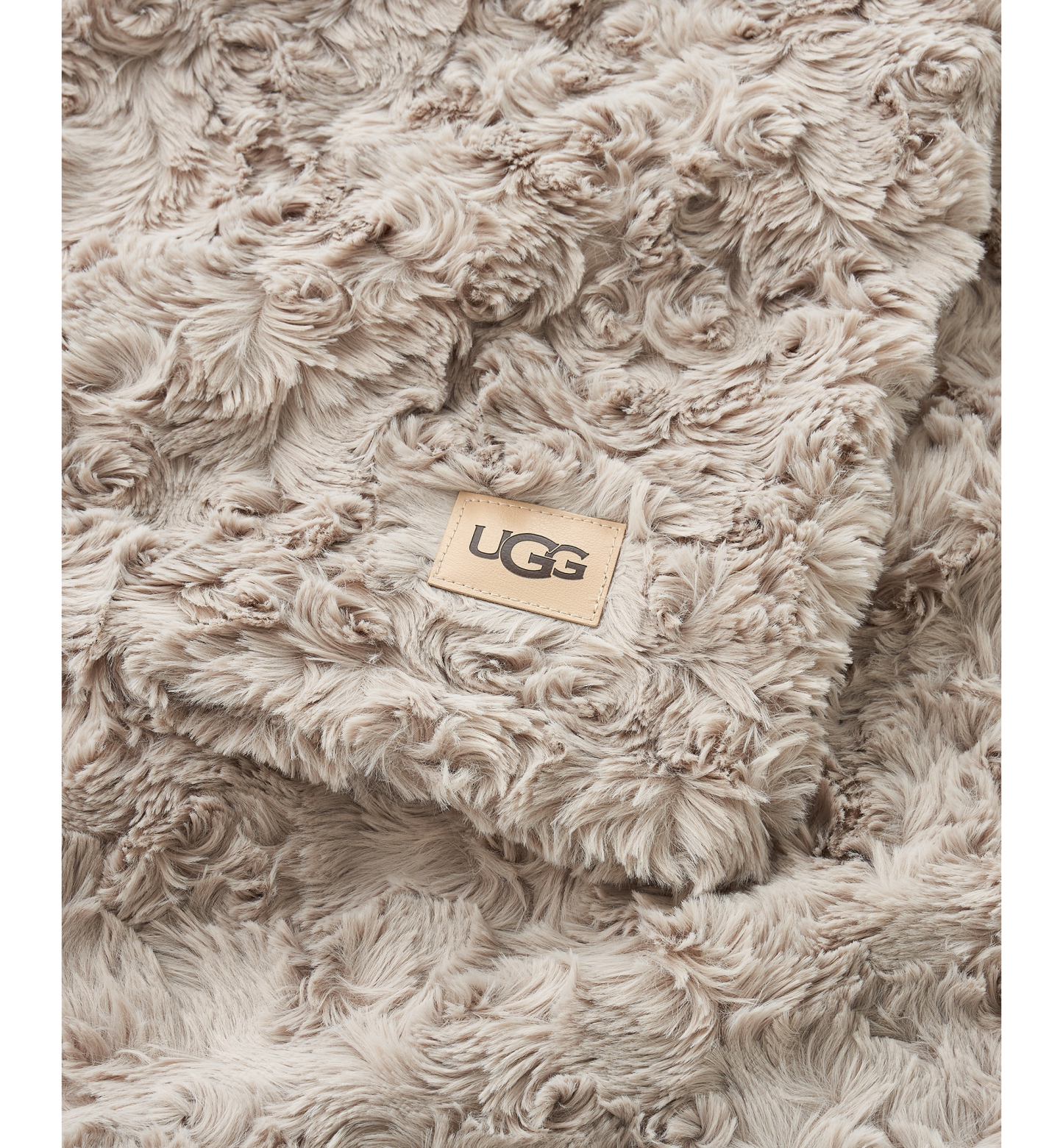 UGG® Adalee Faux Fur Throw, 50" x 70" - Oyster
