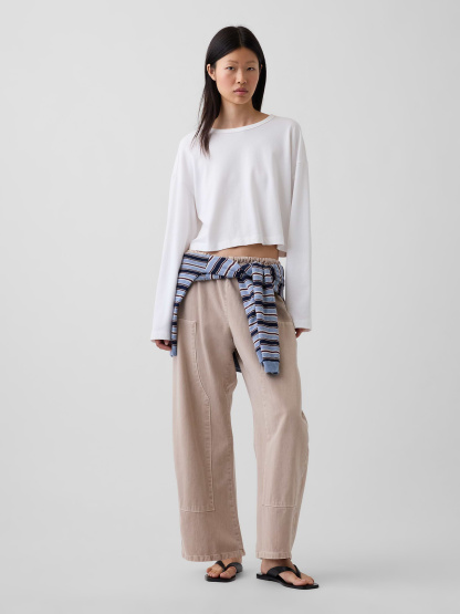Easy Double-Knee Barrel Pants - Wicker tan