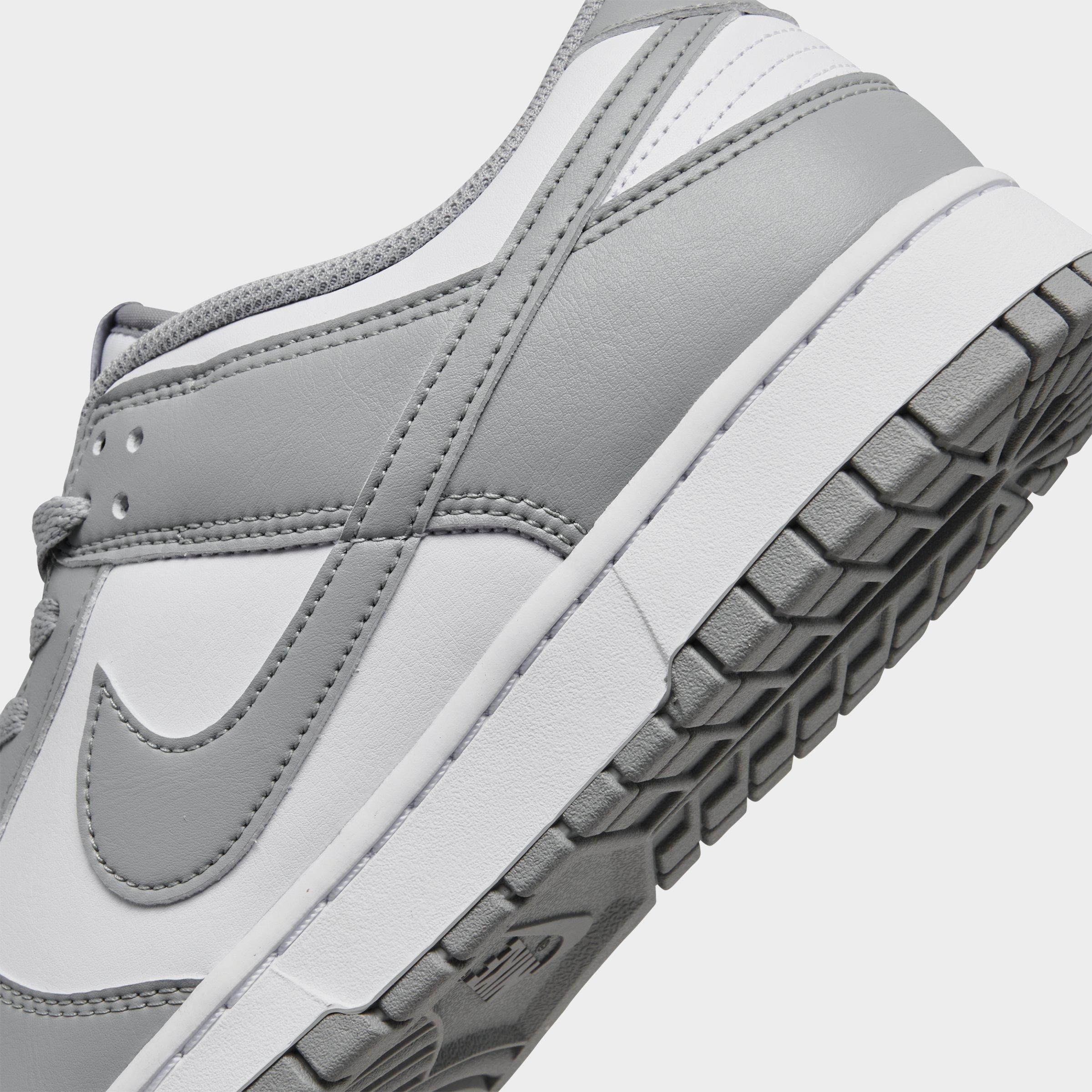 Men's Nithtke Dunk Low Retro Casual Shoes - Part 1 - White/White/Light Smoke Grey - Detail shot
