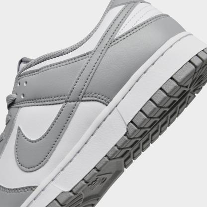 Men's Nithtke Dunk Low Retro Casual Shoes - Part 1 - White/White/Light Smoke Grey - Detail shot