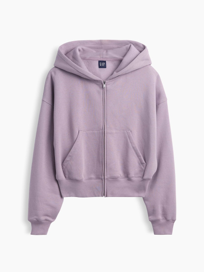 VintageSoft Wedge Zip Hoodie - Dusty mauve purple