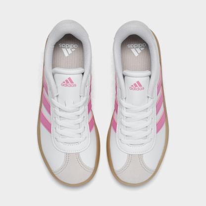 Little Kids' adidas VL Court 3.0 Casual Shoes - Cloud White/Bliss Pink/Alumina - Top view