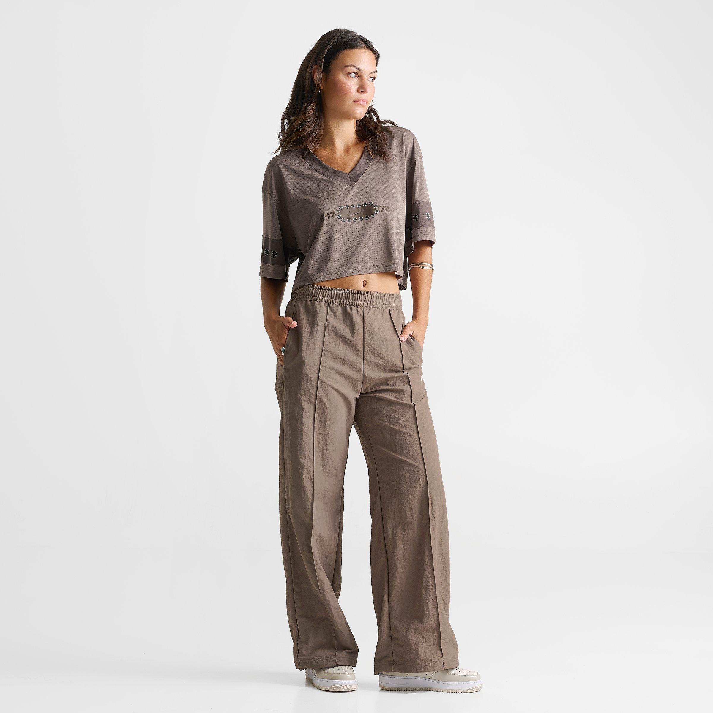 Women's Nithtke Sportswear Cropped Jersey Top - Mink Brown/Ironstone
