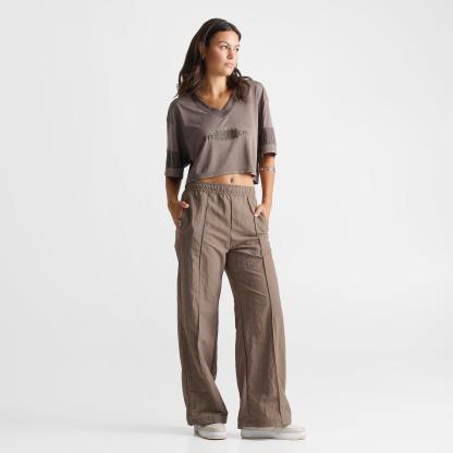 Women's Nithtke Sportswear Cropped Jersey Top - Mink Brown/Ironstone