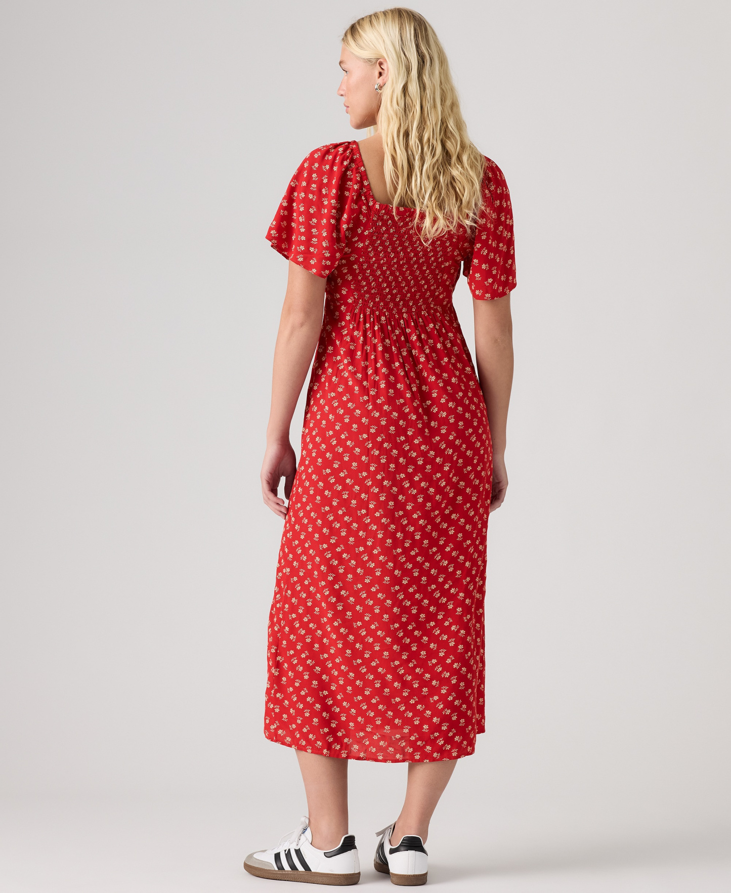 Levi's Premium Women's Amara Column Flutter-Sleeve Midi Dress - Angela Daisy Urban Red