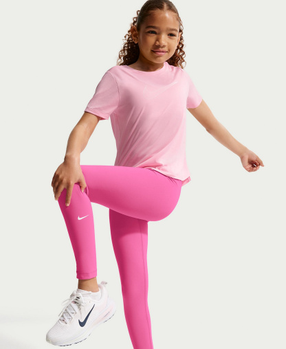 Nike Girls' 7-16 One Dri-FIT High-Waisted Leggings - Pink