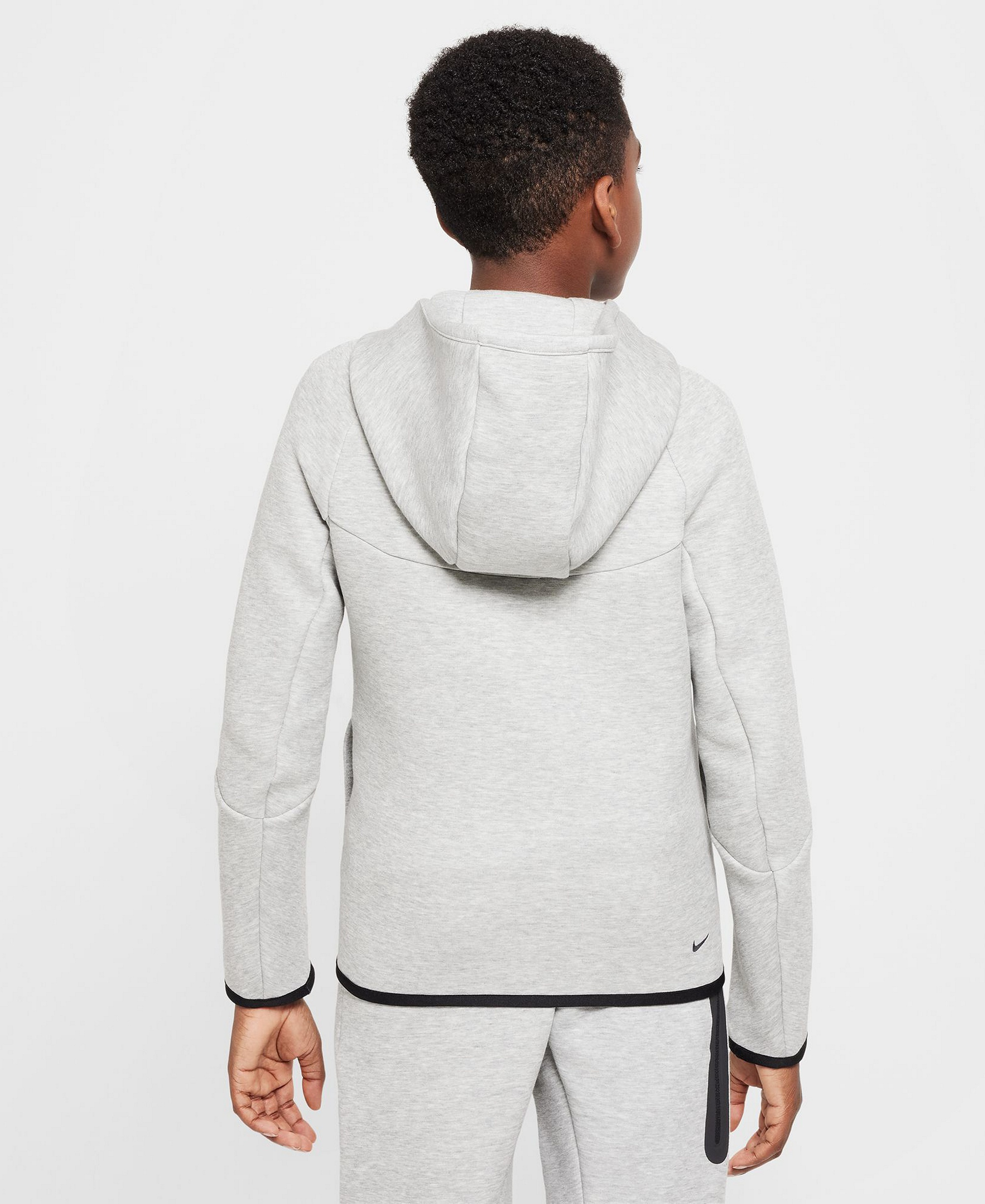 Nike Boys' and Girls' 7-20 Sportswear Tech Fleece Full-Zip Hoodie - Dark Gray Heather