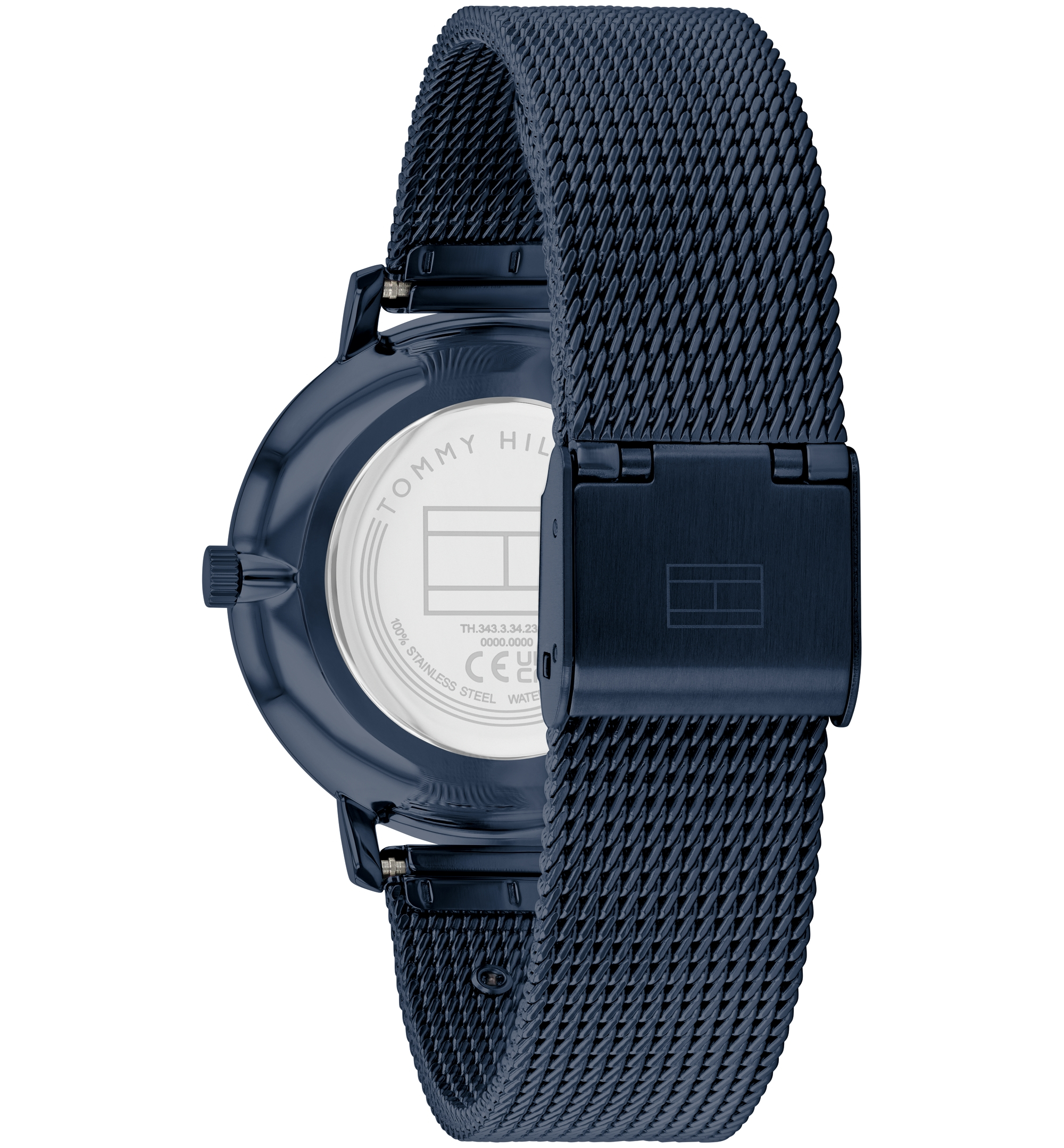 Tommy Hilfiger Women's Quartz Ionic Plated Blue Stainless Steel and Gold-Tone Steel Mesh Bracelet Watch 35mm - Blue