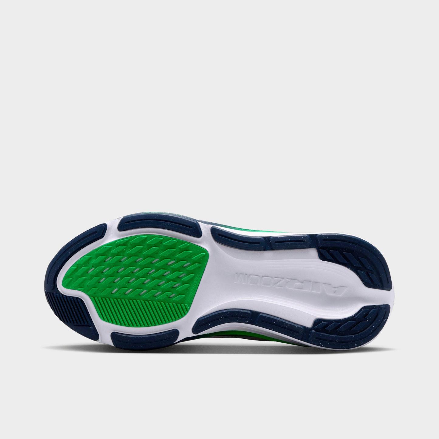 Big Kids' Nithtke Pegasus 42 Running Shoes - White/Green Spark/Midnight Navy - Bottom view
