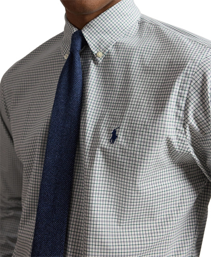 Polo Ralph Lauren Men's Stretch Poplin Shirt - White Green Multi