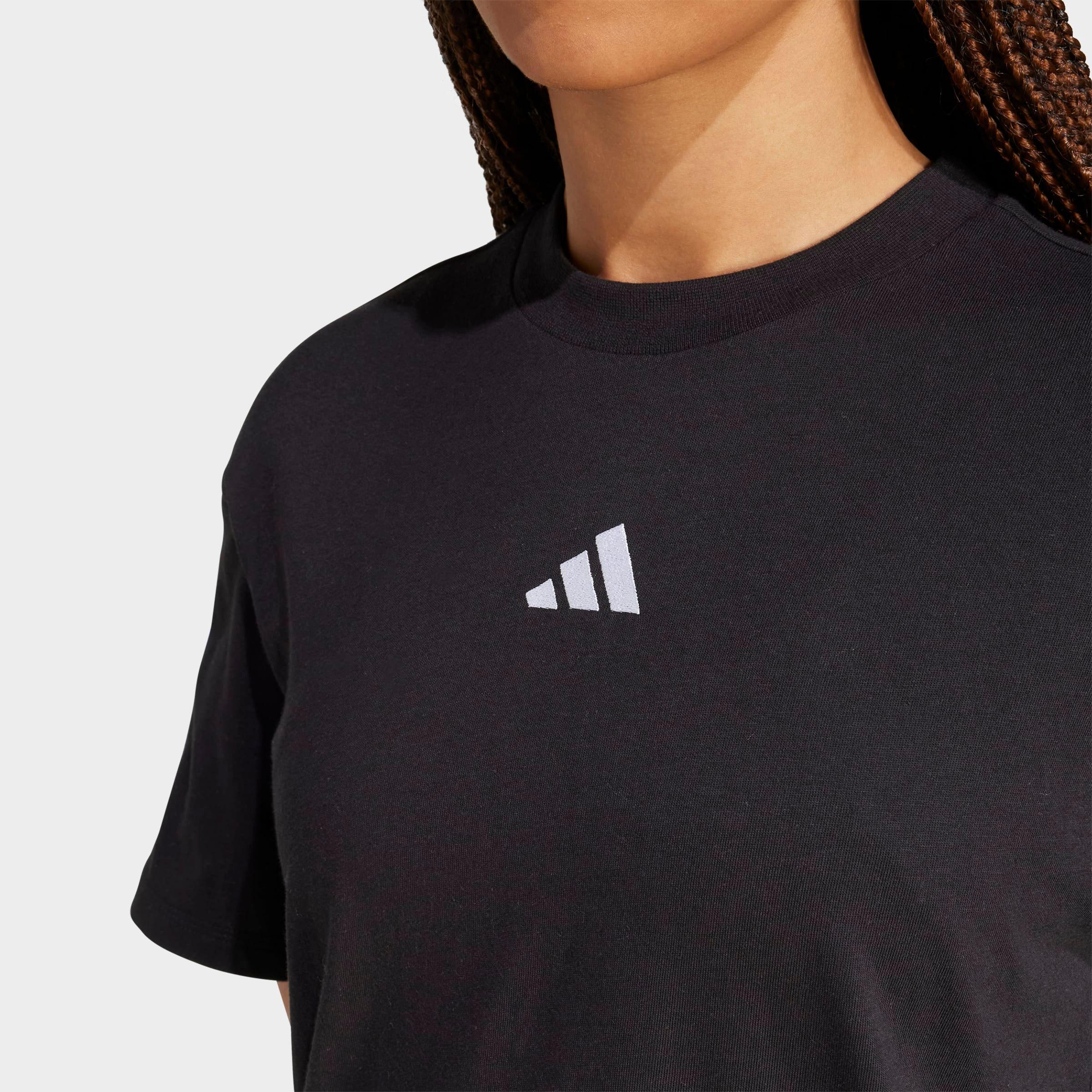 Women's adidas Essential 3-Stripes Boyfriend T-Shirt - Black/White