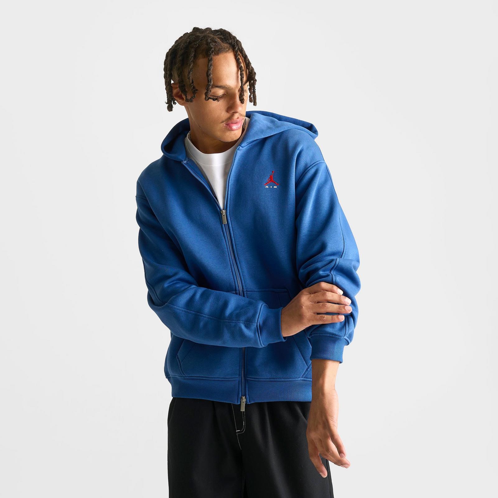 Men's Jordan Brooklyn Full-Zip Hoodie - True Blue/University Red - view 3