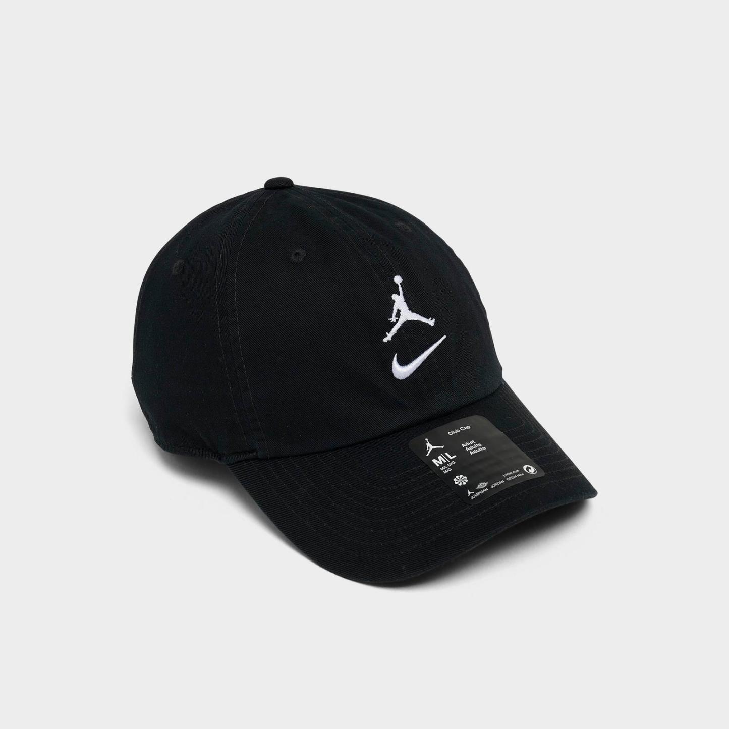 Jordan Stacked Logo Club Strapback Hat - Black/White - view 3