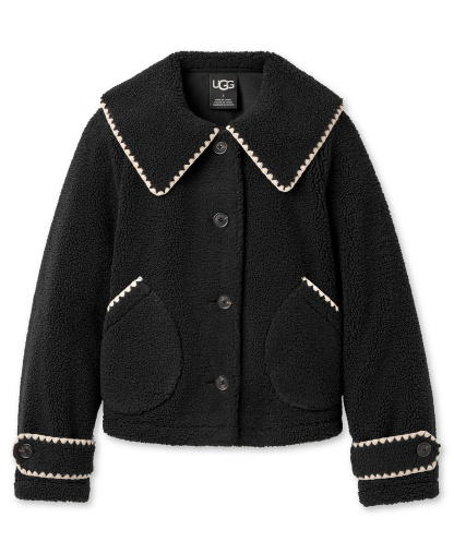 UGG Women's Nikia Relaxed-Fit Collared Neck Jacket - Black