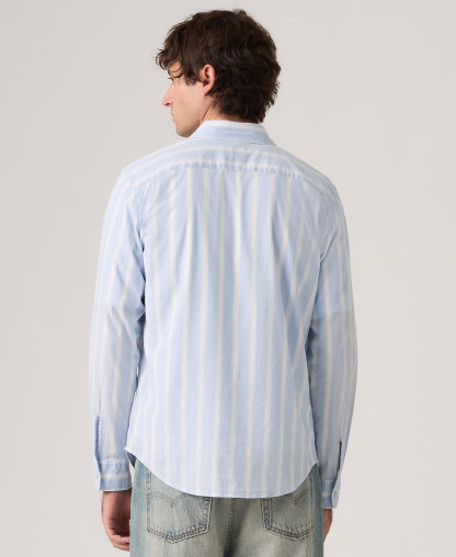 Levi's Men's Classic Pocket Regular-Fit Long-Sleeve Shirt - Kayden Stripe CHAMBRAY BLUE