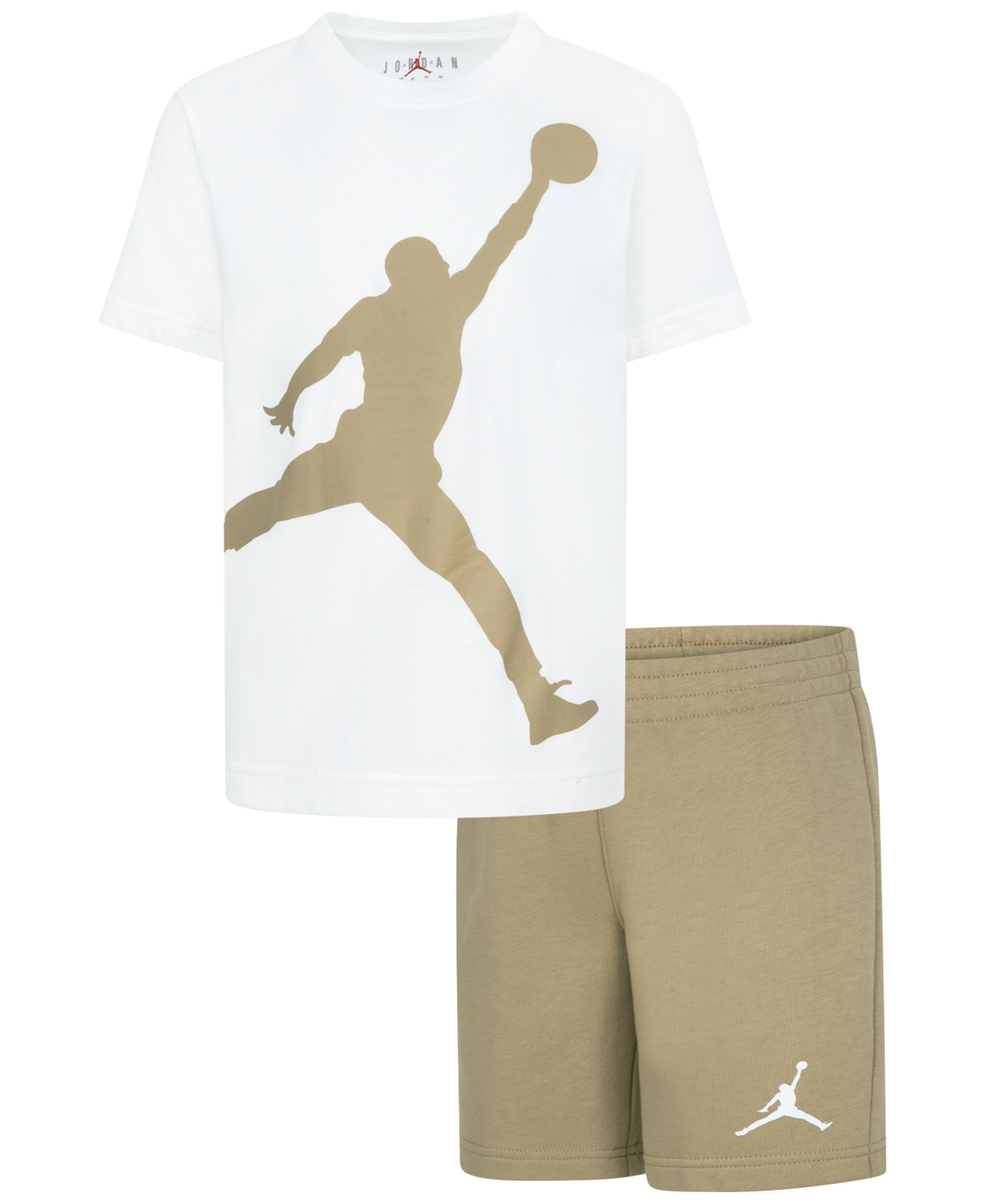 Jordan Boys' 2T-4T Jumbo Jumpman T-Shirt and Shorts, 2-Piece Set - Desert Camo/White