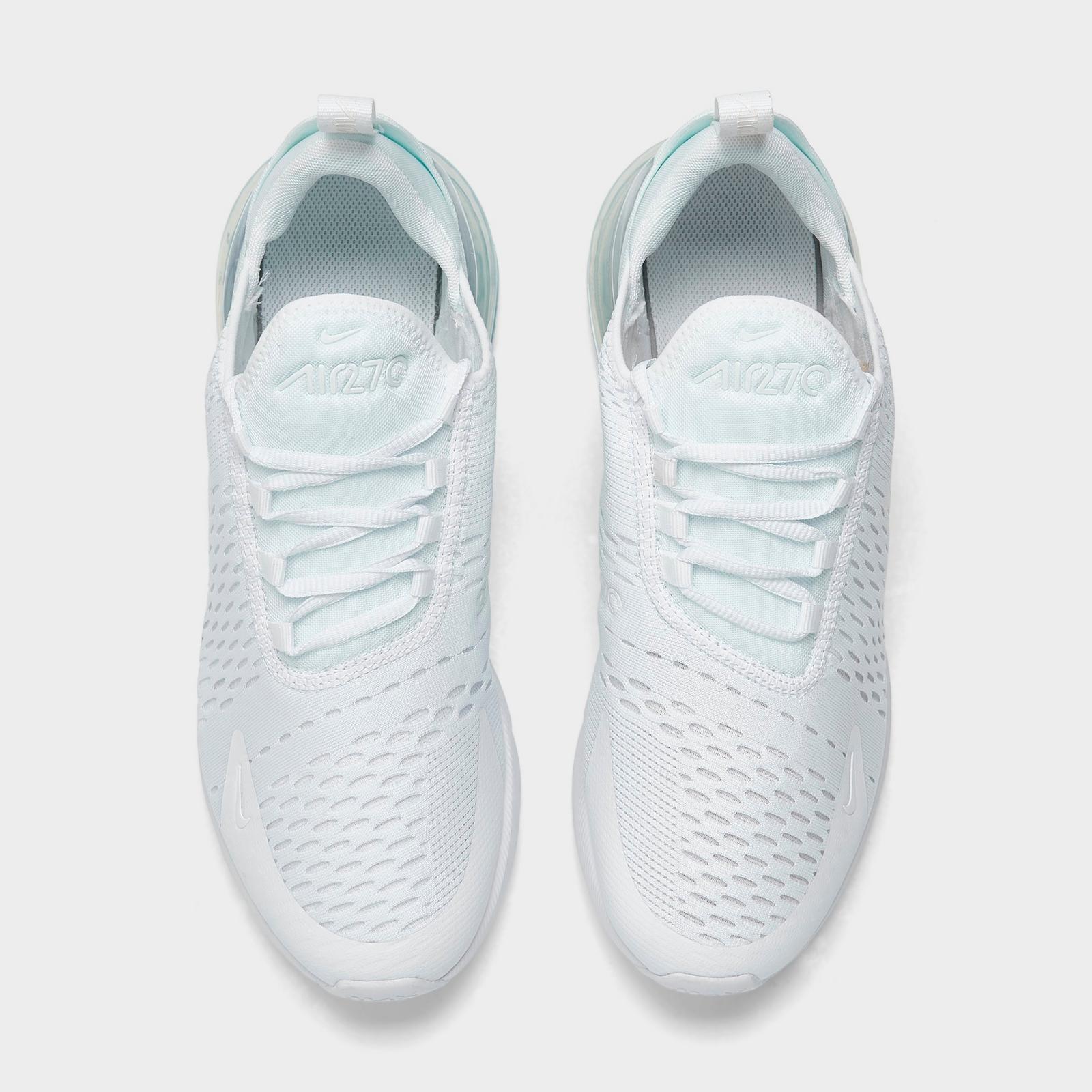 Big Kids' Nike Air Max 270 Casual Shoes - White/White/Metallic Silver