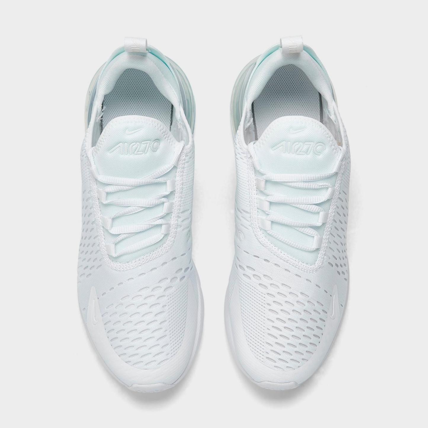 Big Kids' Nike Air Max 270 Casual Shoes - White/White/Metallic Silver