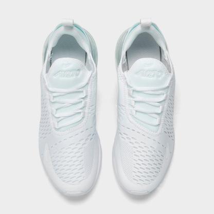 Big Kids' Nike Air Max 270 Casual Shoes - White/White/Metallic Silver