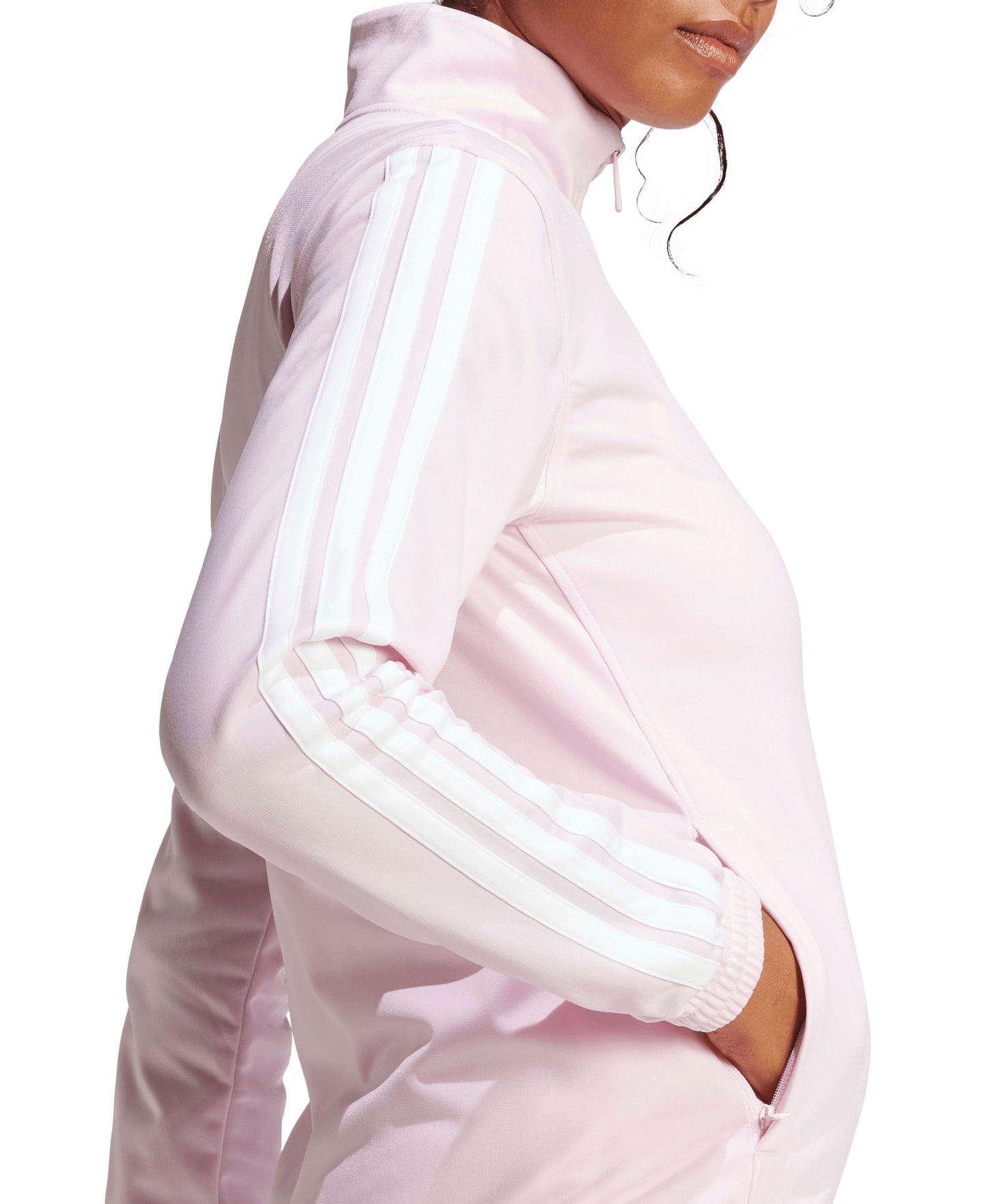 adidas Women's Tricot 3-Stripes Track Jacket - Clear Pink