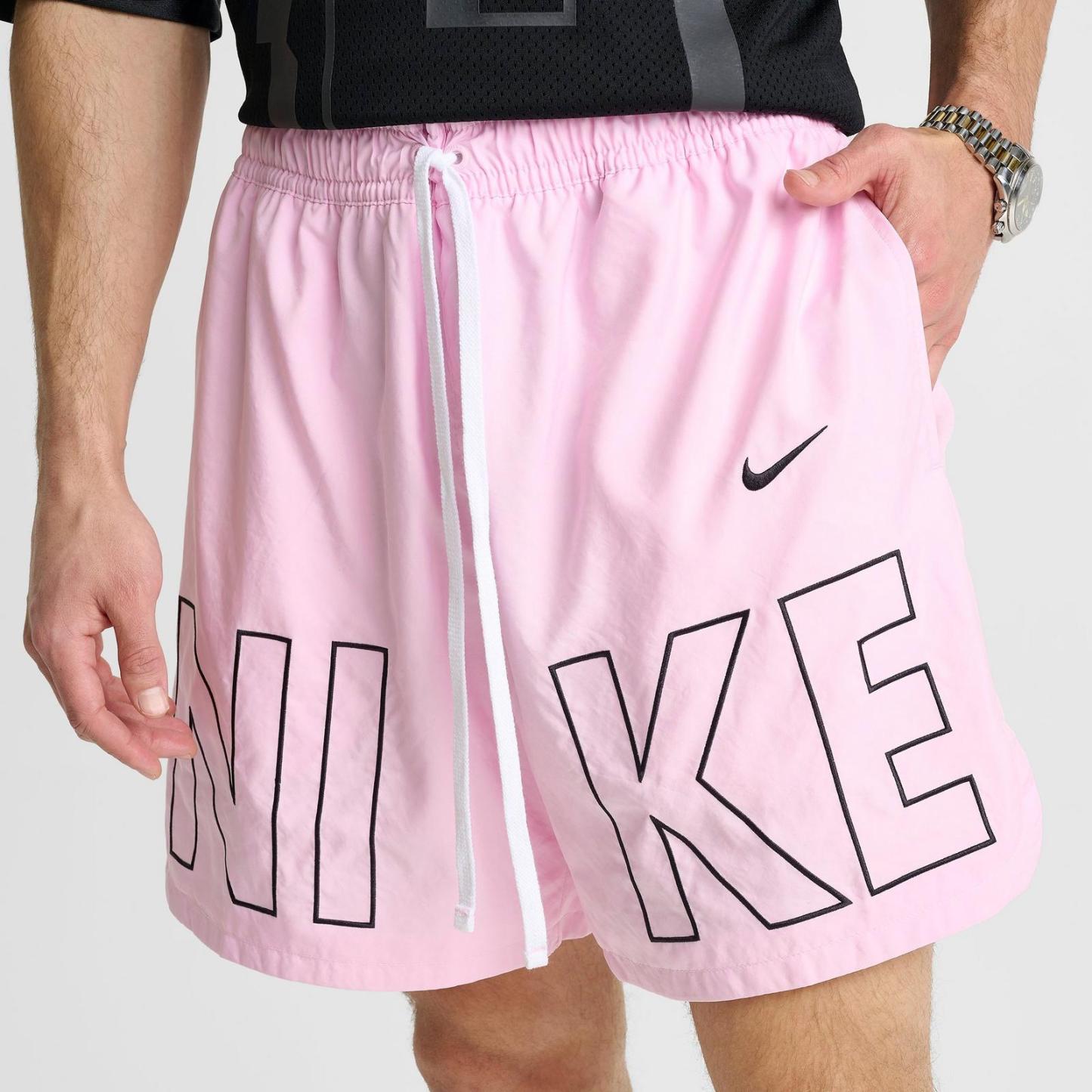Men's Nike Sportswear Embroidered Woven Flow Shorts - Pink Foam/Black