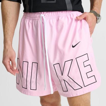 Men's Nike Sportswear Embroidered Woven Flow Shorts - Pink Foam/Black
