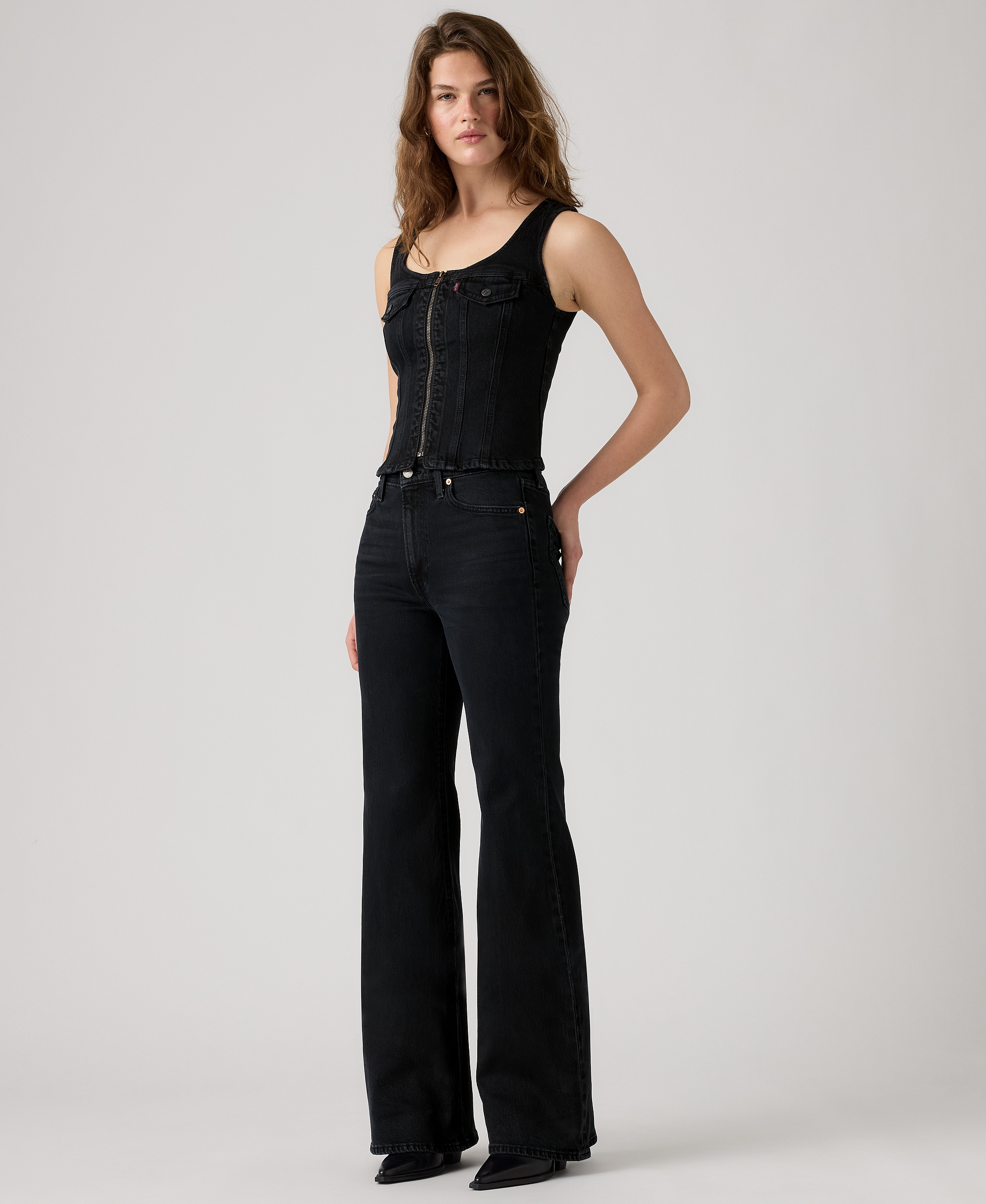 Levi's Premium Women's Vintage-Like Front-Zip Vest - Slight Night Str No Dp