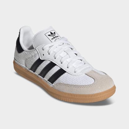 Little Kids' adidas Originals Samba OG Casual Shoes - Footwear White/Core Black/Grey One - Both shoes facing left