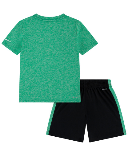 Nike Toddler Boys' 2T-4T Dri-FIT Dropset Short-Sleeve T-Shirt and Shorts, 2-Piece Set - Black/Green
