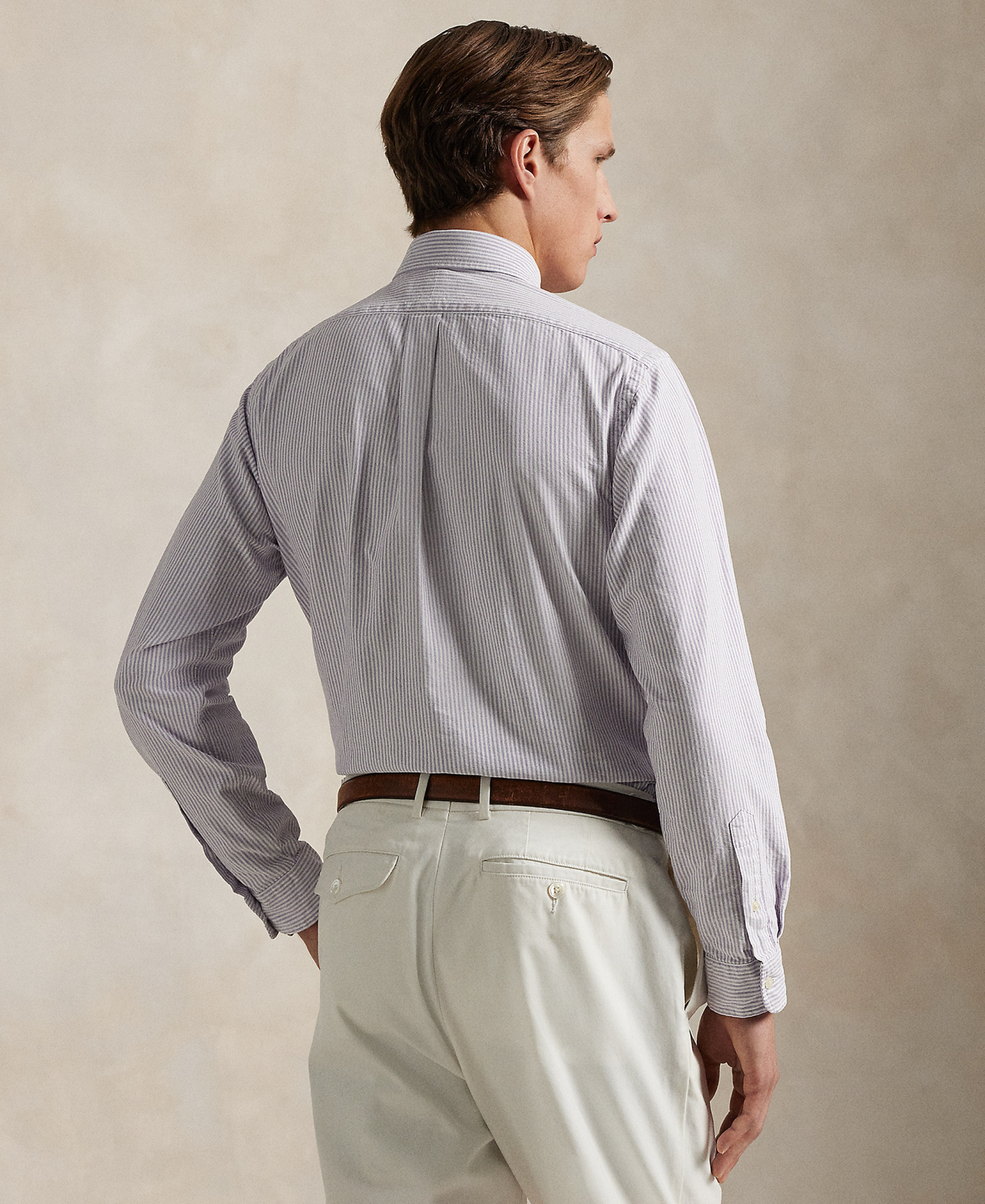 Polo Ralph Lauren Men's Classic-Fit Oxford Shirt - Thistle/White Stripe