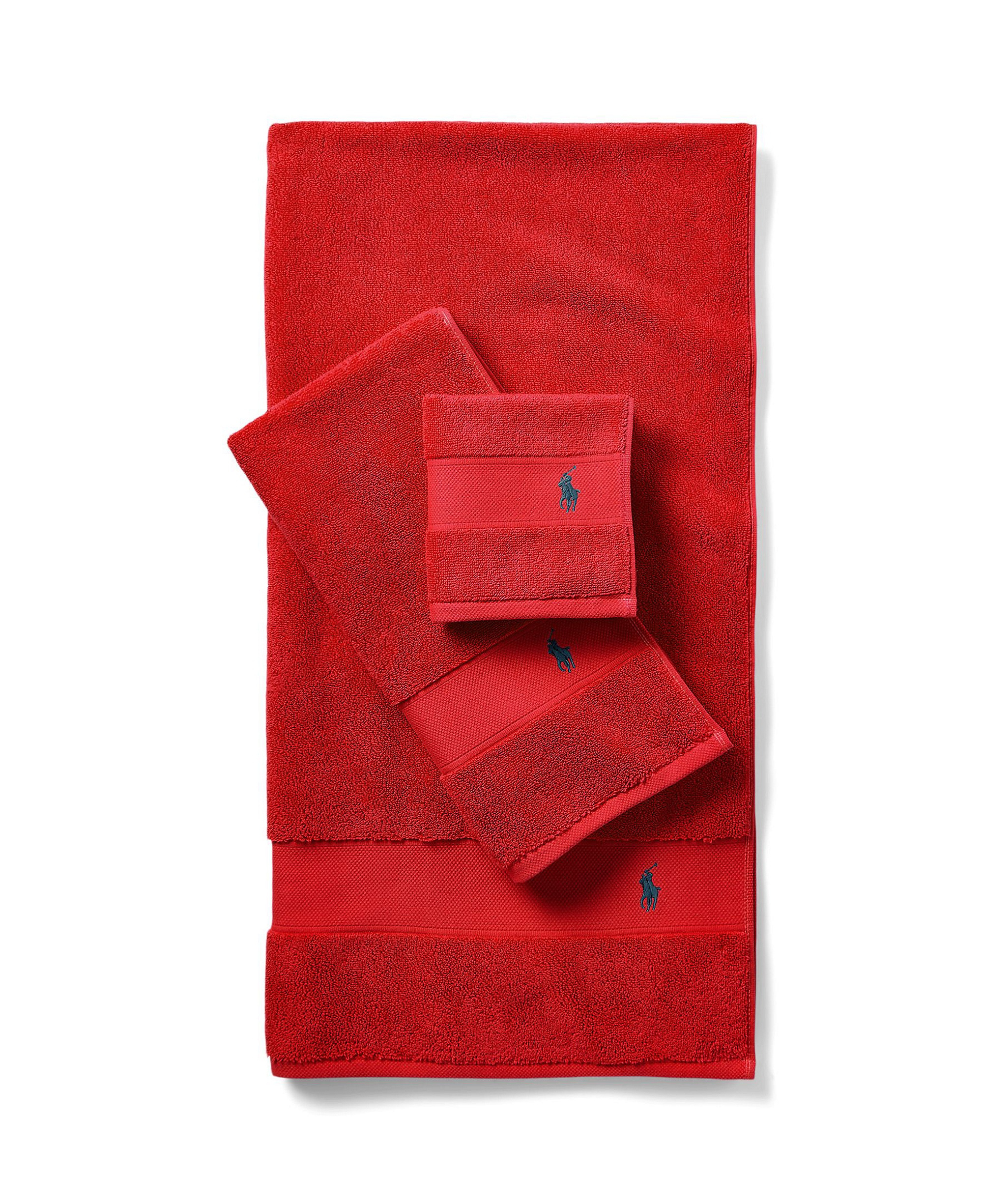 Polo Ralph Lauren Polo Player Cotton Bath Towel, 58" x 30" - Ralph Lauren Red