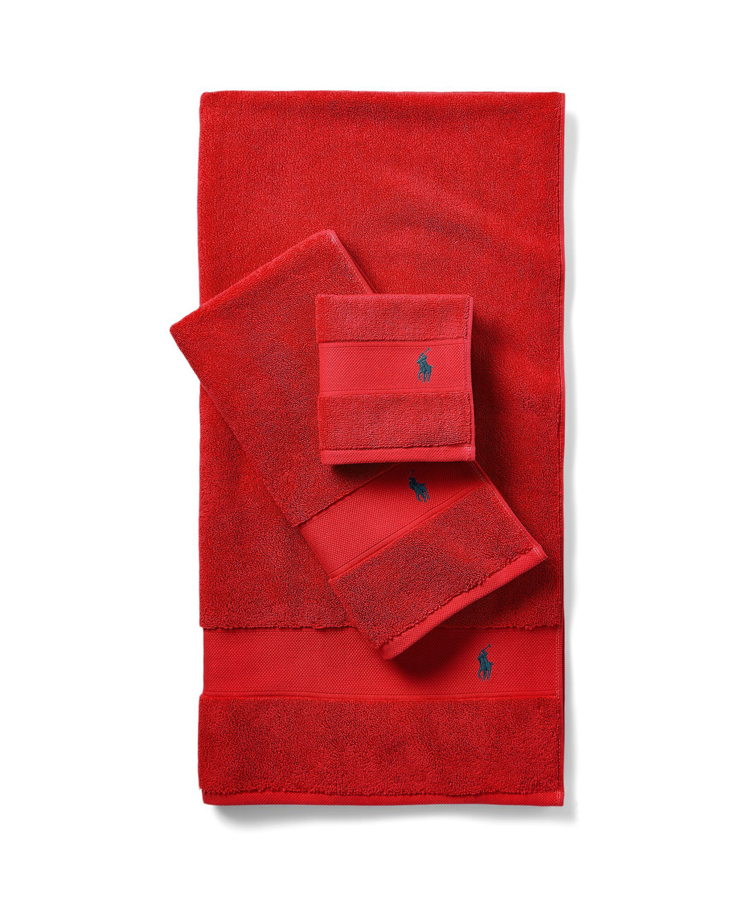 Polo Ralph Lauren Polo Player Cotton Bath Towel, 58" x 30" - Ralph Lauren Red