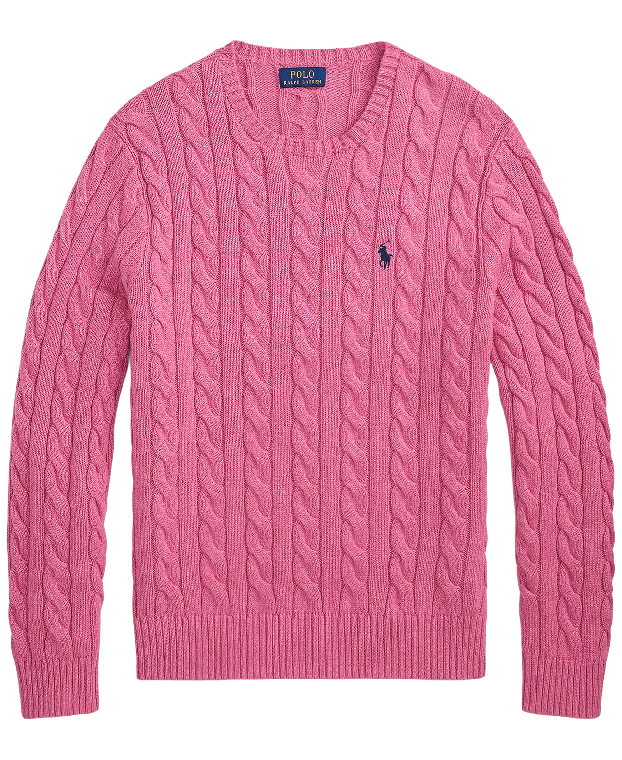 Polo Ralph Lauren Men's Cable-Knit Cotton Sweater - Thuian Pink Heather