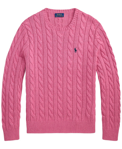 Polo Ralph Lauren Men's Cable-Knit Cotton Sweater - Thuian Pink Heather