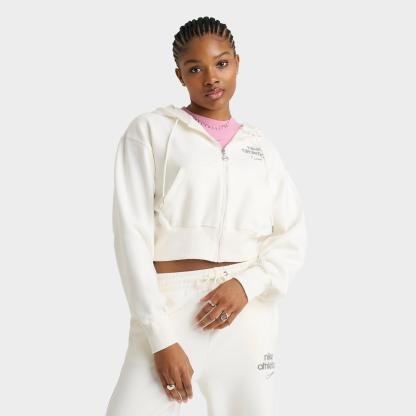 Women's Nike Sportswear Phoenix Fleece Cropped Full-Zip Hoodie - Sail